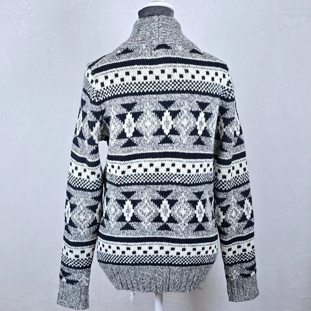 American Eagle Unisex Southwestern Shawl Collar Wool Blend Cardigan Sweater XS